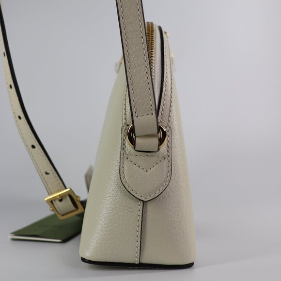 *NEW* Gucci Ophidia Dome Sherry Leather Web Stripe Cream White - Picture 9 of 14